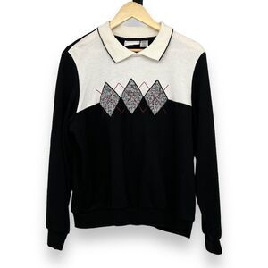 Alfred Dunner Women's Long Sleeve Argyle Top Sz Large